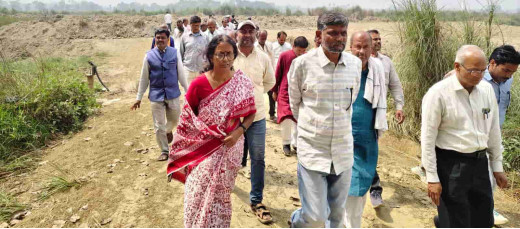 भाकपा माले ने बागमती बांध निर्माण स्थल का किया दौरा, सरकार से की निर्माण रोकने की अपील